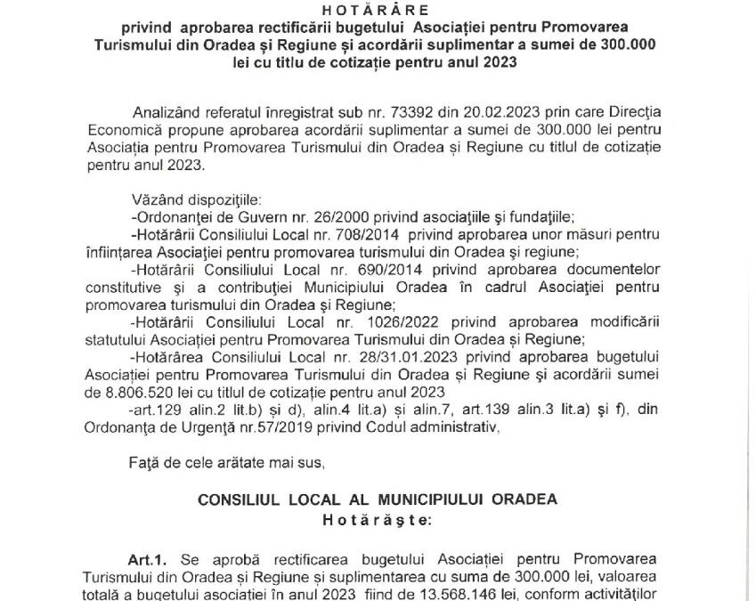 HCL 156/20.02.2023 + Anexe