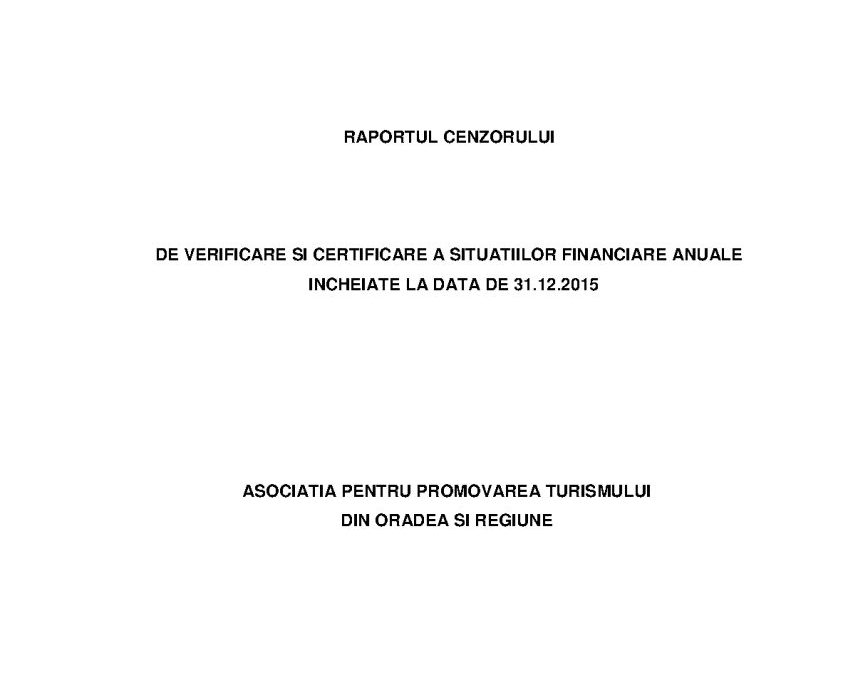 Raport cenzor 2015